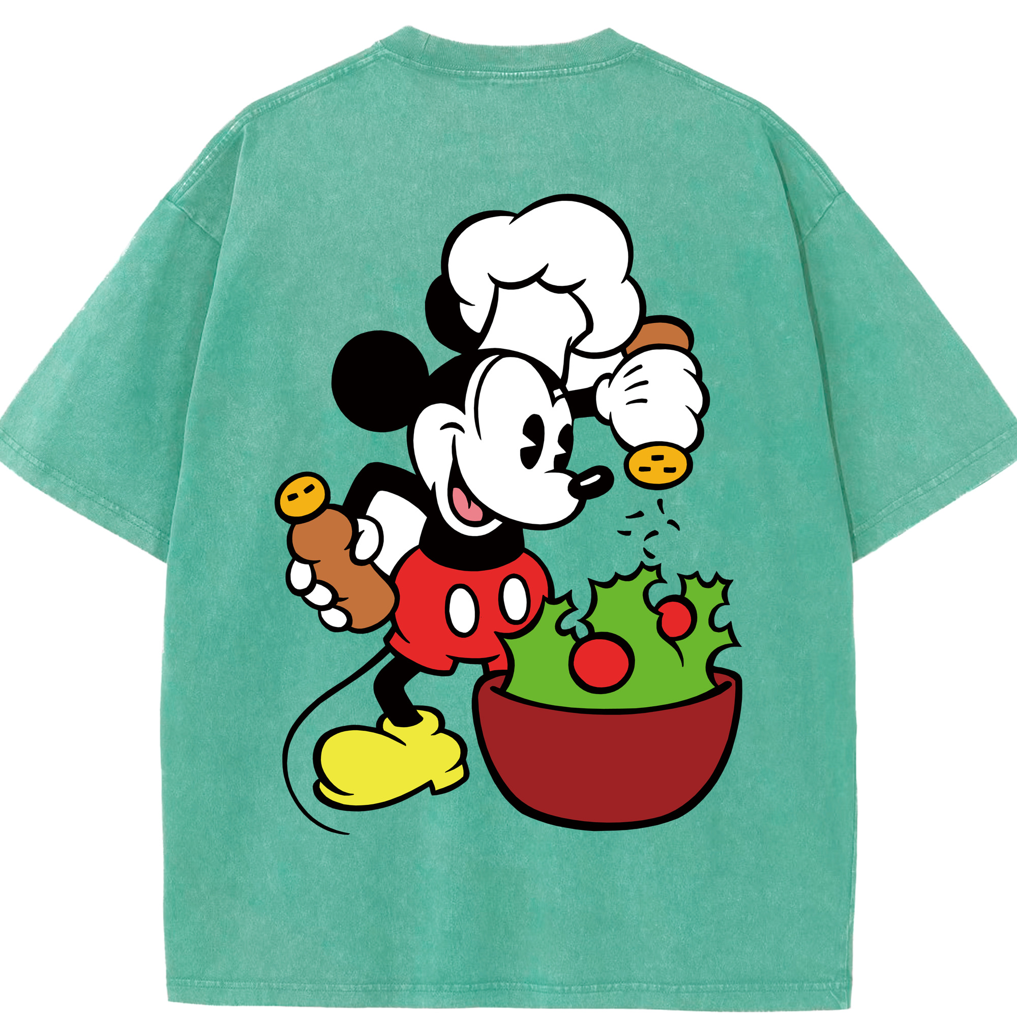 （画像用） ミッキーマウス Mickey Mouse 綿100% ヴィンテージ風 半袖Tシャツ（背面プリント）